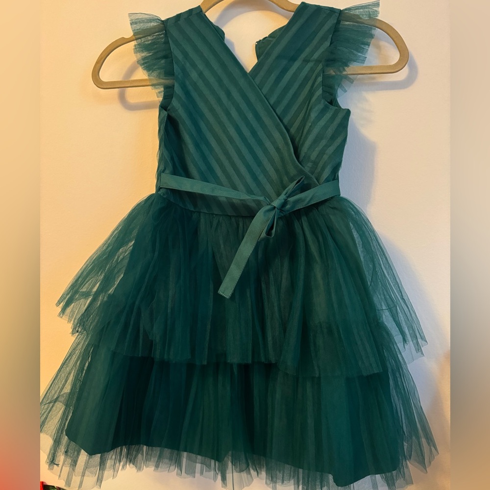 Emerald green layered tulle dress size 6